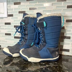 PLAE Jack 8C Fur Boots Blue and Navy Winter Boots Lace Up